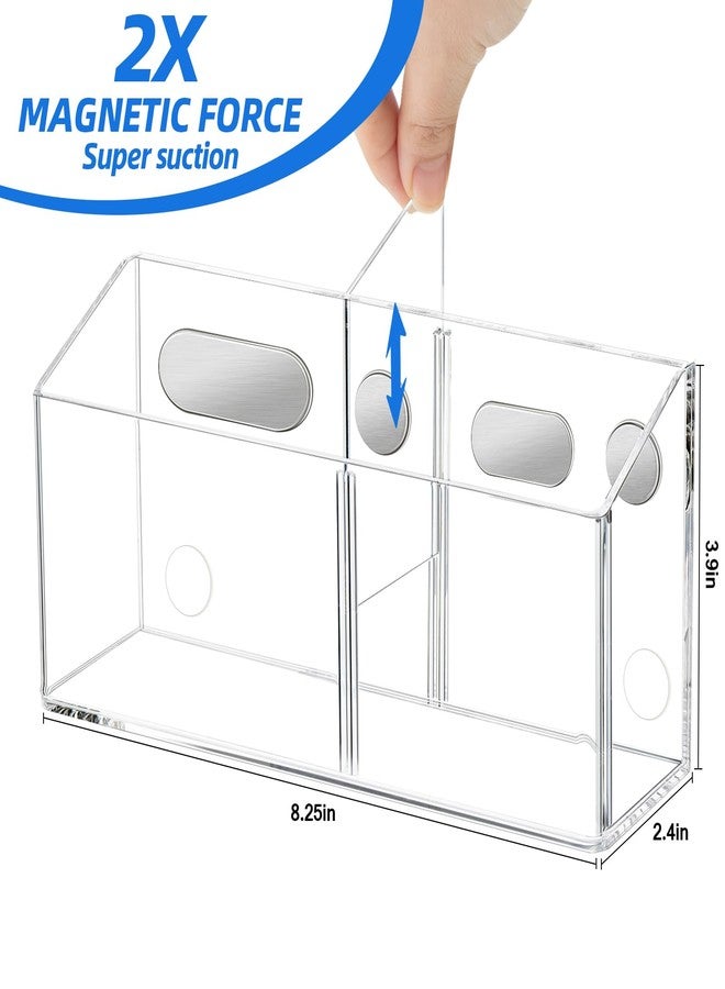 Simetufy Large Magnetic Dry Erase Marker Holder, Magnetic Pen Holder, Whiteboard Marker Holder with Movable Divider for Glass, Fridge & Locker, Non-slip Acrylic Magnetic Marker Holder - Image 3